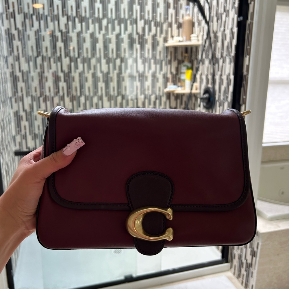 SOLD Coach burgundy flap shoulder bag